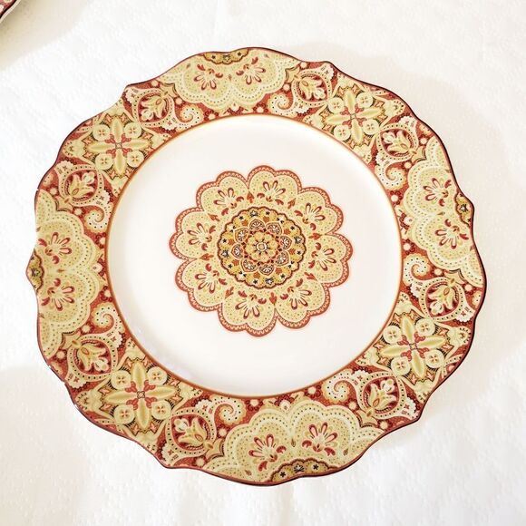 222 Fifth "Lyria Saffron " Fine China Platter - Picture 1 of 7